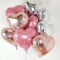 Pink & Silver Heart Balloons – 18-Inch Pearl Pink and Silver Foil Balloons (12PCS)